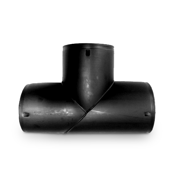 Tee T-TAP sewerage drainage fittings are used for branching and connecting corrugated pipes ( TAPKORR ) in a T-shaped configuration within sewerage and drainage systems