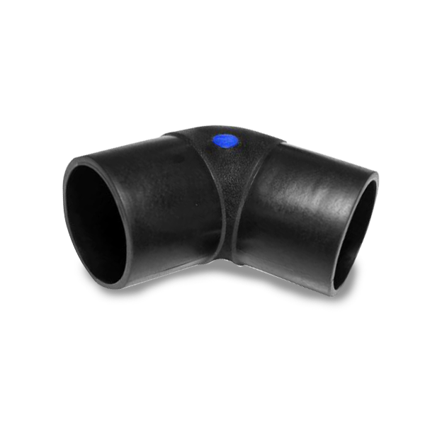 Injected molded butt fusion fittings with 45-degree elbow for connections HDPE pipes at a 45-degree angle with precision and durability