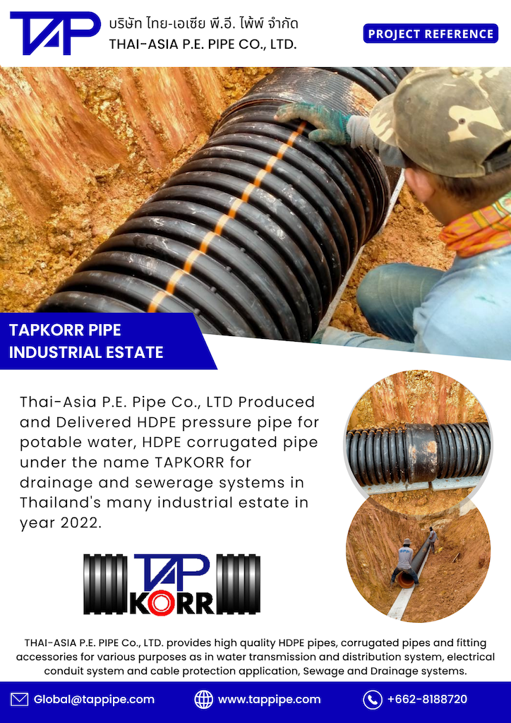 Infographic : The corrugated pipe ( TAPKORR ) is located in the industrial estate