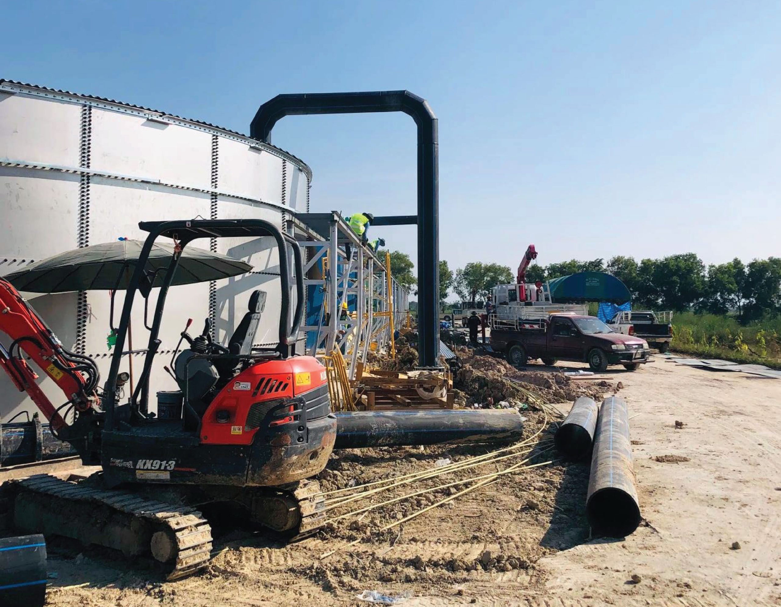 Construction of a water clarifier for the IWRM program