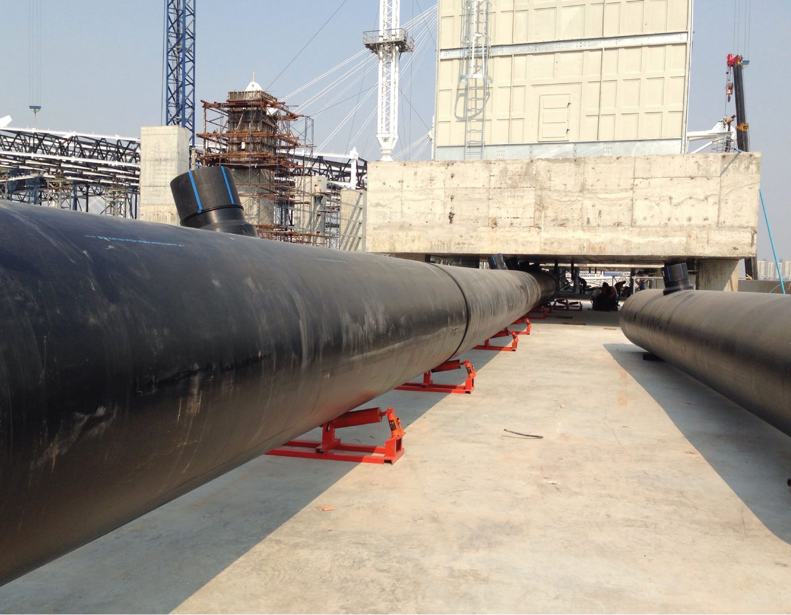 HDPE pipe line used for cooling system at BITEC Bangna