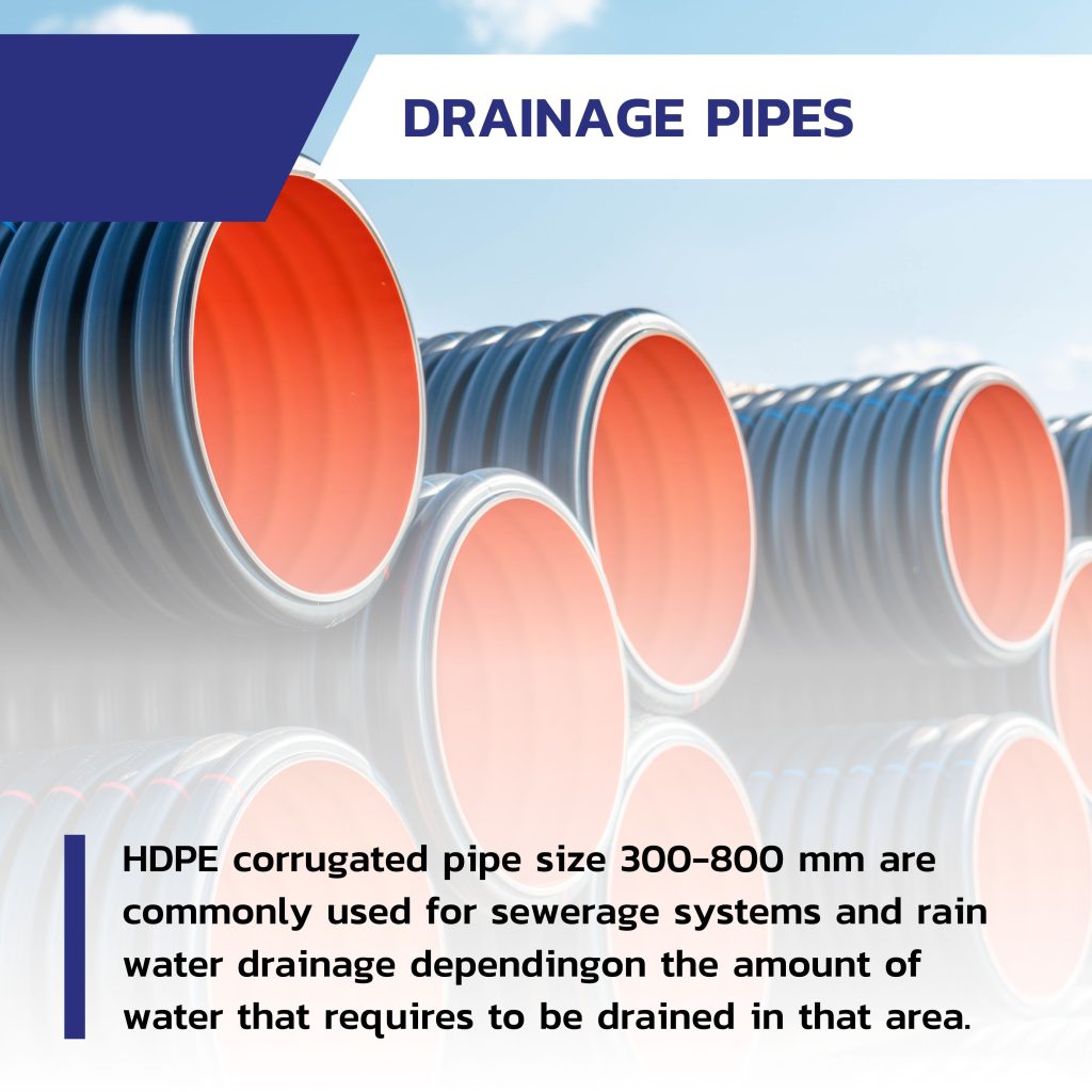 Choosing the size of HDPE pipe for use with drainage pipes